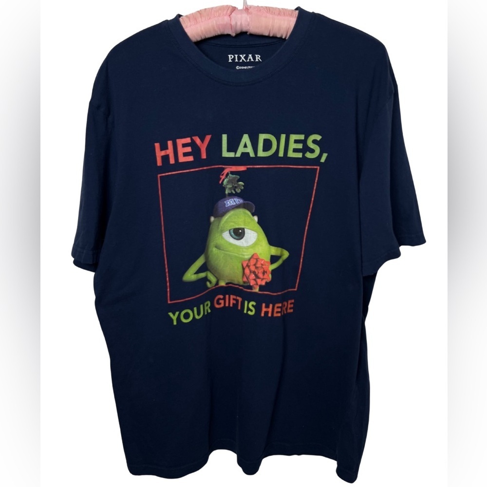 Pixar Christmas Mike Wazowski Monsters Inc. Novelty Funny T-Shirt Size Large